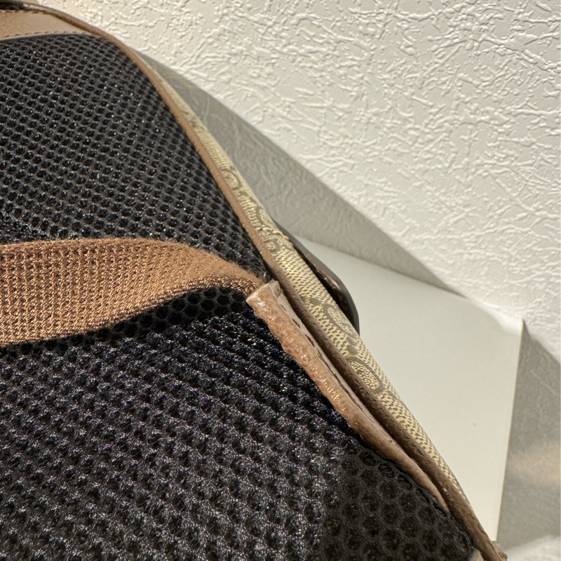 Gucci咖pvc紅綠織布後背包-11