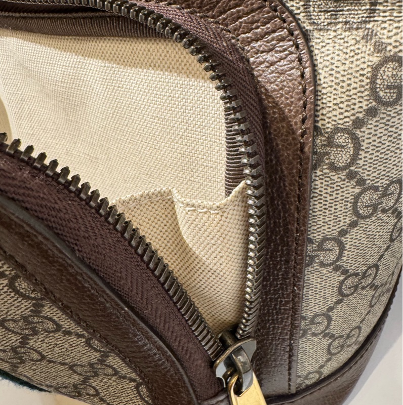 Gucci咖pvc紅綠織布後背包-22