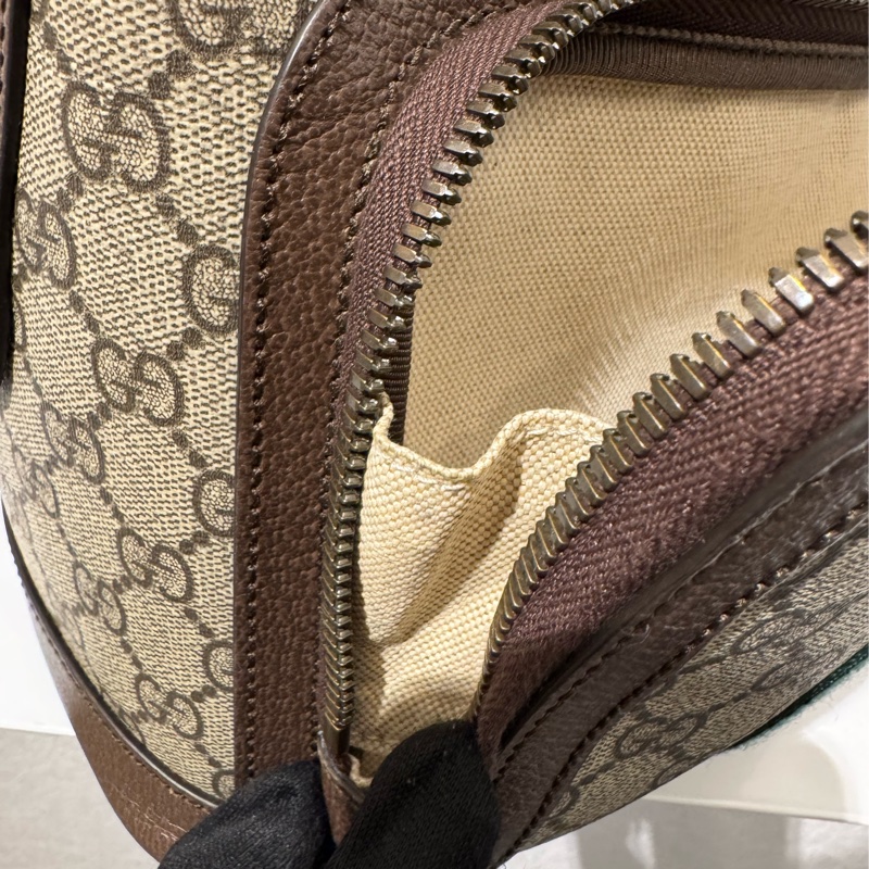 Gucci咖pvc紅綠織布後背包-23