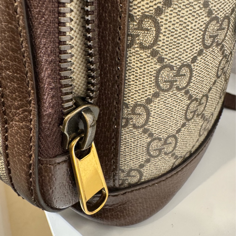 Gucci咖pvc紅綠織布後背包-24