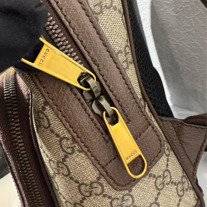 Gucci咖pvc紅綠織布後背包-29