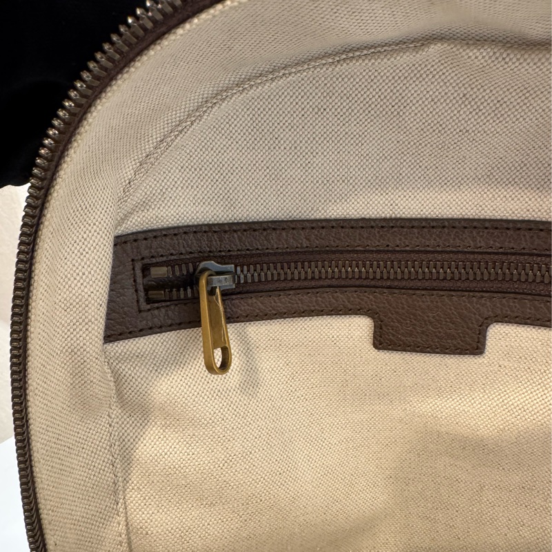 Gucci咖pvc紅綠織布後背包-36