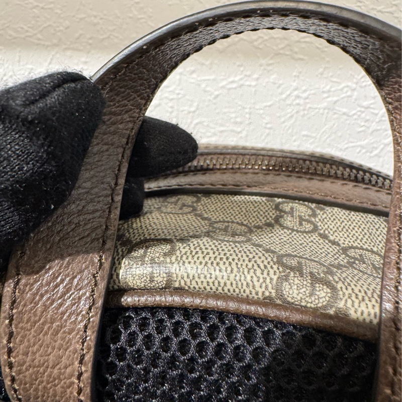 Gucci咖pvc紅綠織布後背包-53