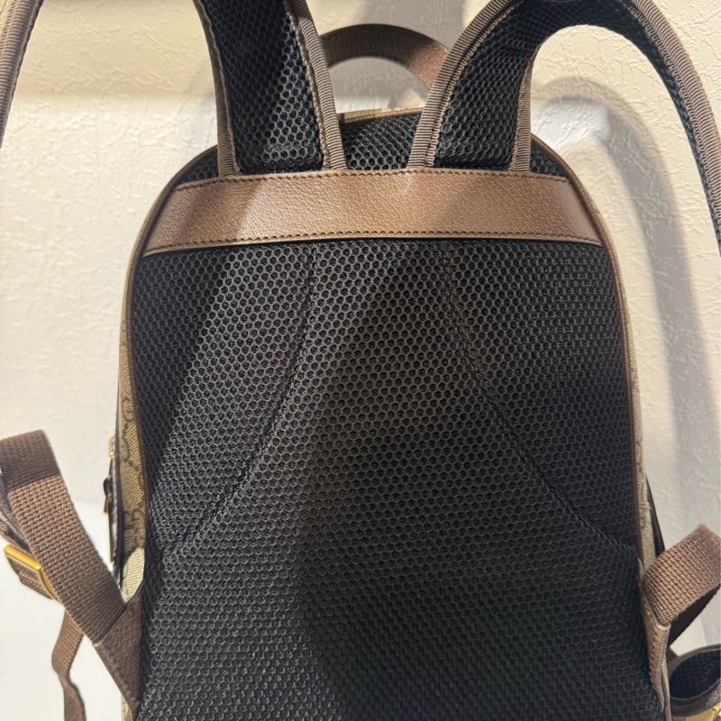 Gucci咖pvc紅綠織布後背包-54