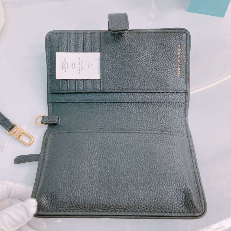 MS0362 Tory Burch 湯麗柏琦 手機套 長銀包 手環包 牛皮 黑金 Britten Smartphone Wallet Wristlet Black x GHW Calfksin-8