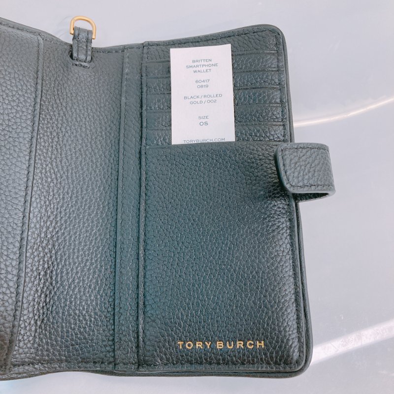 MS0362 Tory Burch 湯麗柏琦 手機套 長銀包 手環包 牛皮 黑金 Britten Smartphone Wallet Wristlet Black x GHW Calfksin-9