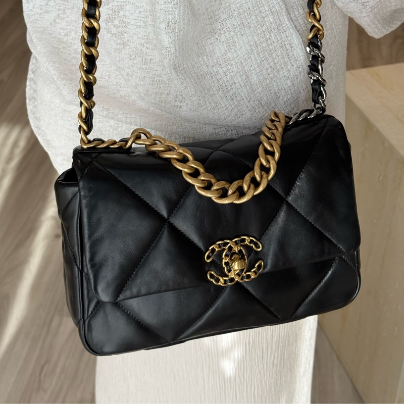 CHANEL 19bag 黑金 小號26cm-17