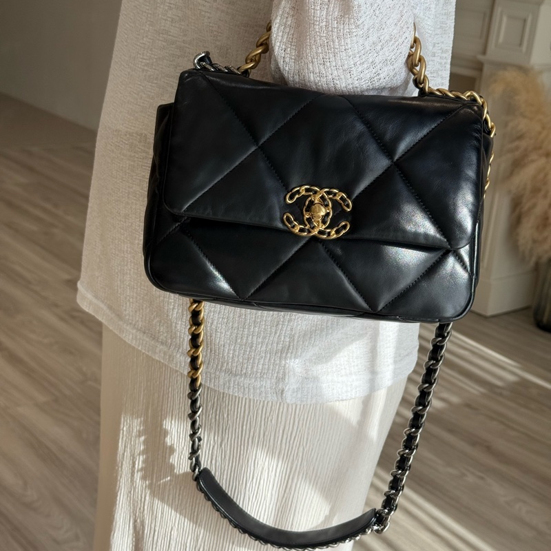 CHANEL 19bag 黑金 小號26cm-18