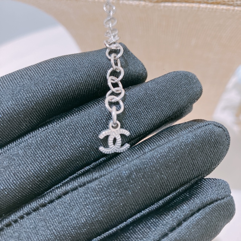 TK1851 CHANEL 香奈兒CC字水晶連紡仿珍珠頸鏈CRYSTAL BOW CC PEARL NECKLACE-5