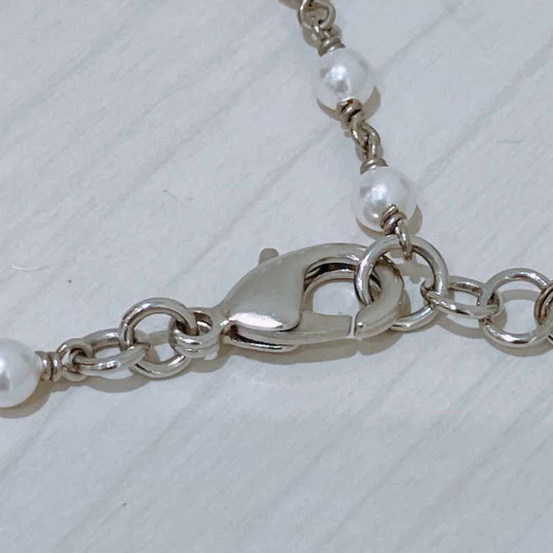 TK1851 CHANEL 香奈兒CC字水晶連紡仿珍珠頸鏈CRYSTAL BOW CC PEARL NECKLACE-6