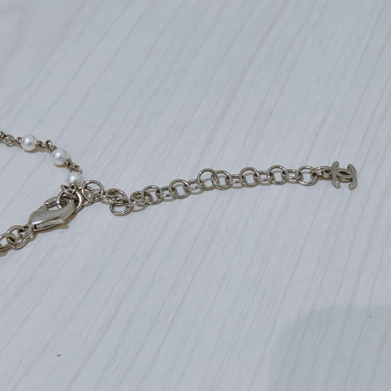 TK1851 CHANEL 香奈兒CC字水晶連紡仿珍珠頸鏈CRYSTAL BOW CC PEARL NECKLACE-9