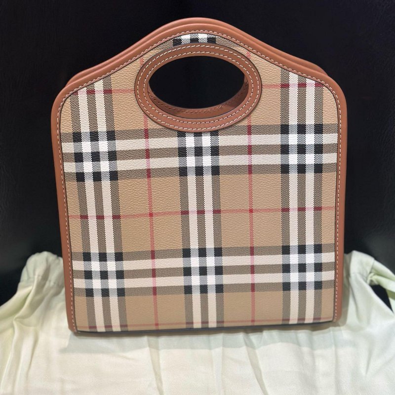 Burberry Pocket 格紋包 斜背包 23X6X27公分-6