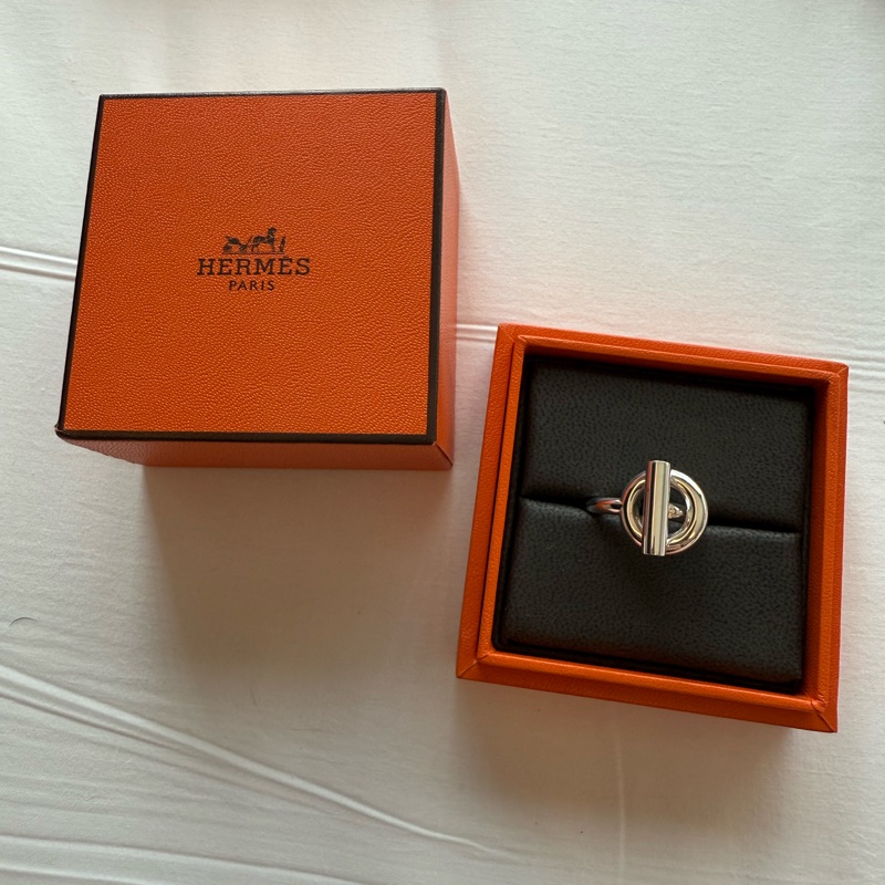 💖Hermes 純銀 小Q 戒指 51號💖 925純銀飾品 全新全配-1