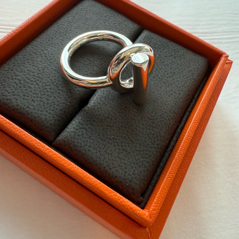 💖Hermes 純銀 小Q 戒指 51號💖 925純銀飾品 全新全配-2