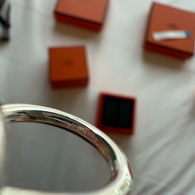 💖Hermes 純銀 小Q 戒指 51號💖 925純銀飾品 全新全配-4