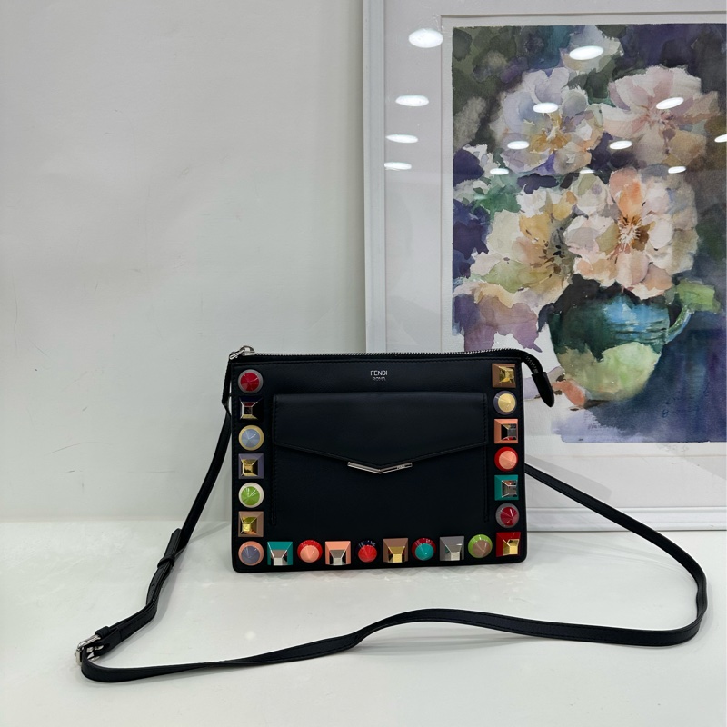 Fendi 彩色鉚釘手包 挎包二合一-1
