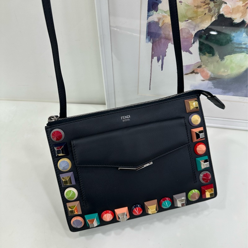 Fendi 彩色鉚釘手包 挎包二合一-7