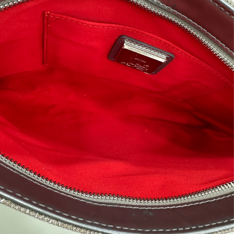 Christian Louboutin紅底鞋鉚釘包金色-8