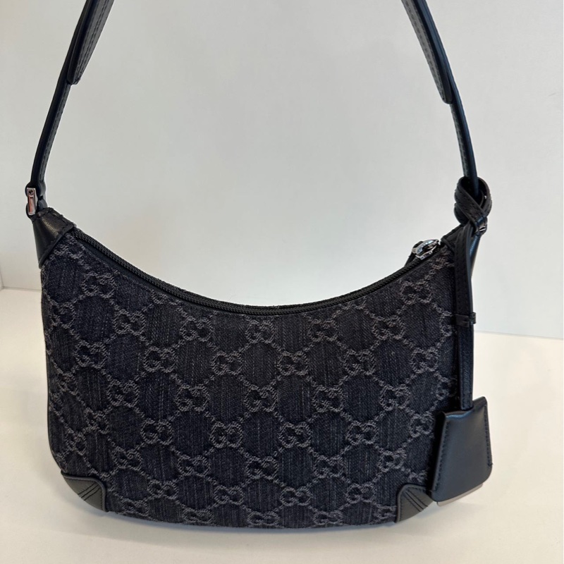 GUCCI 古馳 Horsebit Slim 牛仔 手提腋下包-2