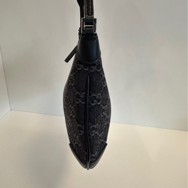 GUCCI 古馳 Horsebit Slim 牛仔 手提腋下包-3