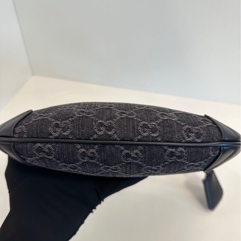 GUCCI 古馳 Horsebit Slim 牛仔 手提腋下包-5
