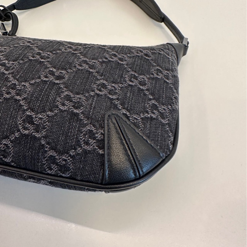 GUCCI 古馳 Horsebit Slim 牛仔 手提腋下包-8