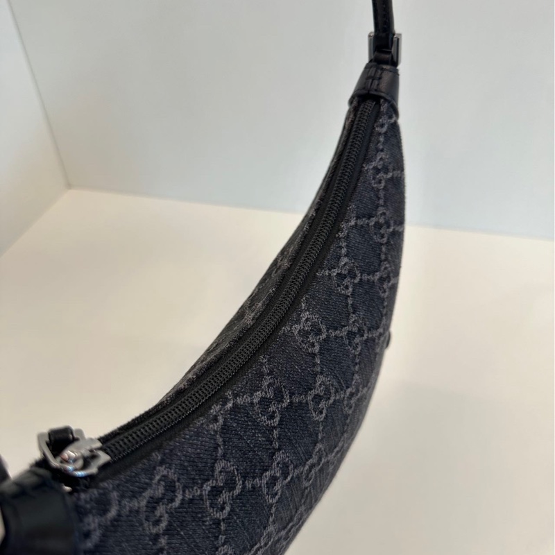 GUCCI 古馳 Horsebit Slim 牛仔 手提腋下包-11