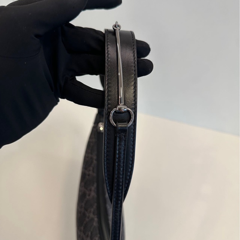 GUCCI 古馳 Horsebit Slim 牛仔 手提腋下包-13