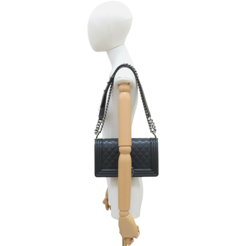 黑色牛皮 銀扣Boy25 兩用包 無卡 A67086【CHANEL 香奈兒】 A67086-8