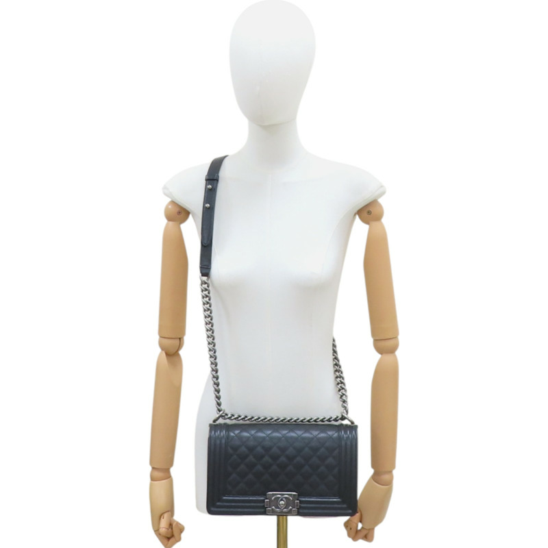 黑色牛皮 銀扣Boy25 兩用包 無卡 A67086【CHANEL 香奈兒】 A67086-9