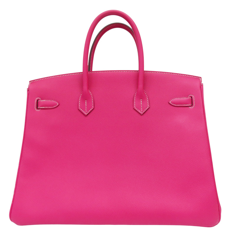 糖果粉色 Epsom牛皮 Birkin 35 柏金包 手提包 □Q刻 銀扣【HERMES 愛馬仕】-1