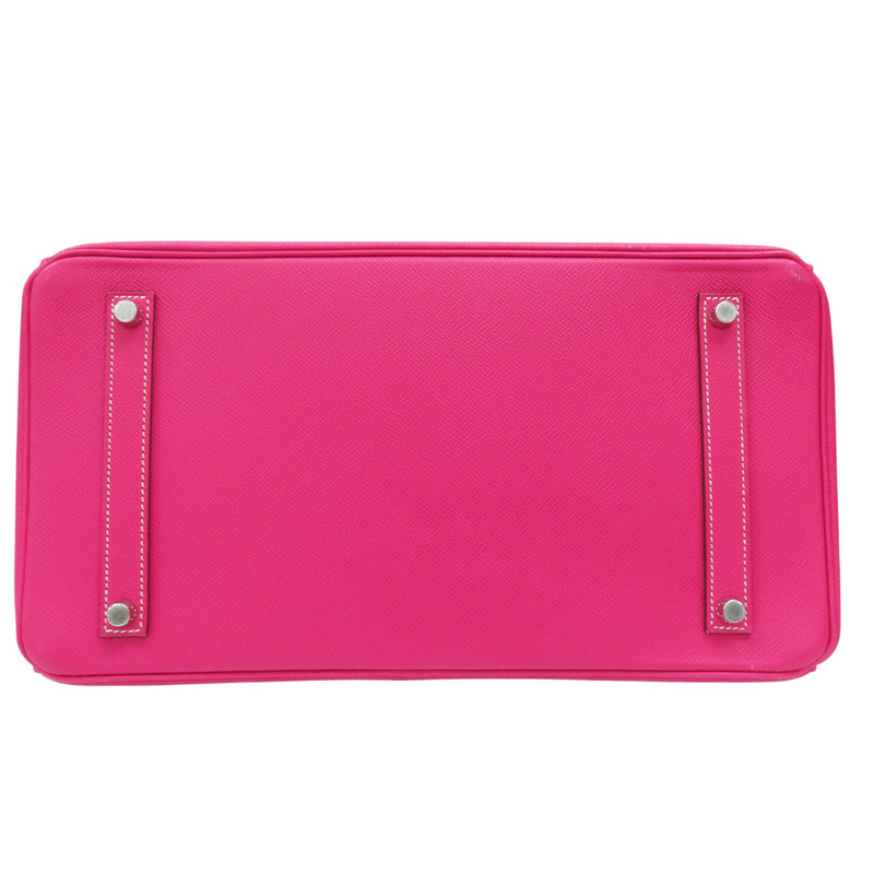 糖果粉色 Epsom牛皮 Birkin 35 柏金包 手提包 □Q刻 銀扣【HERMES 愛馬仕】-3