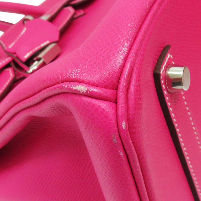 糖果粉色 Epsom牛皮 Birkin 35 柏金包 手提包 □Q刻 銀扣【HERMES 愛馬仕】-9