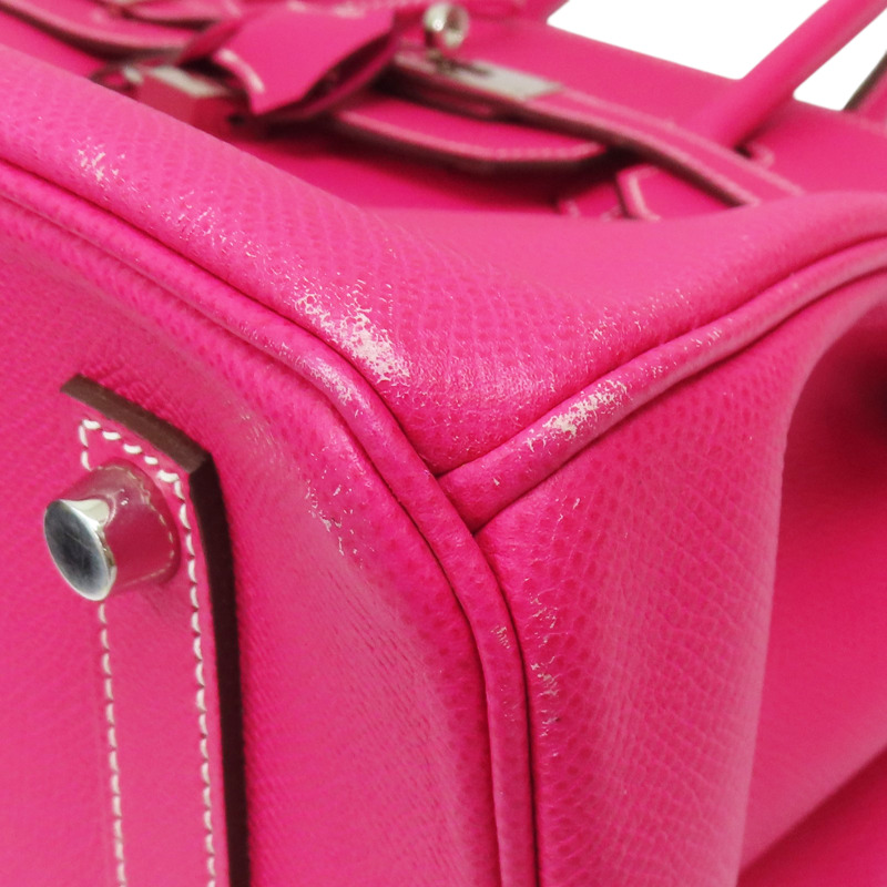 糖果粉色 Epsom牛皮 Birkin 35 柏金包 手提包 □Q刻 銀扣【HERMES 愛馬仕】-10