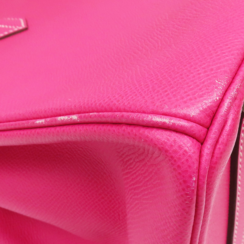 糖果粉色 Epsom牛皮 Birkin 35 柏金包 手提包 □Q刻 銀扣【HERMES 愛馬仕】-11