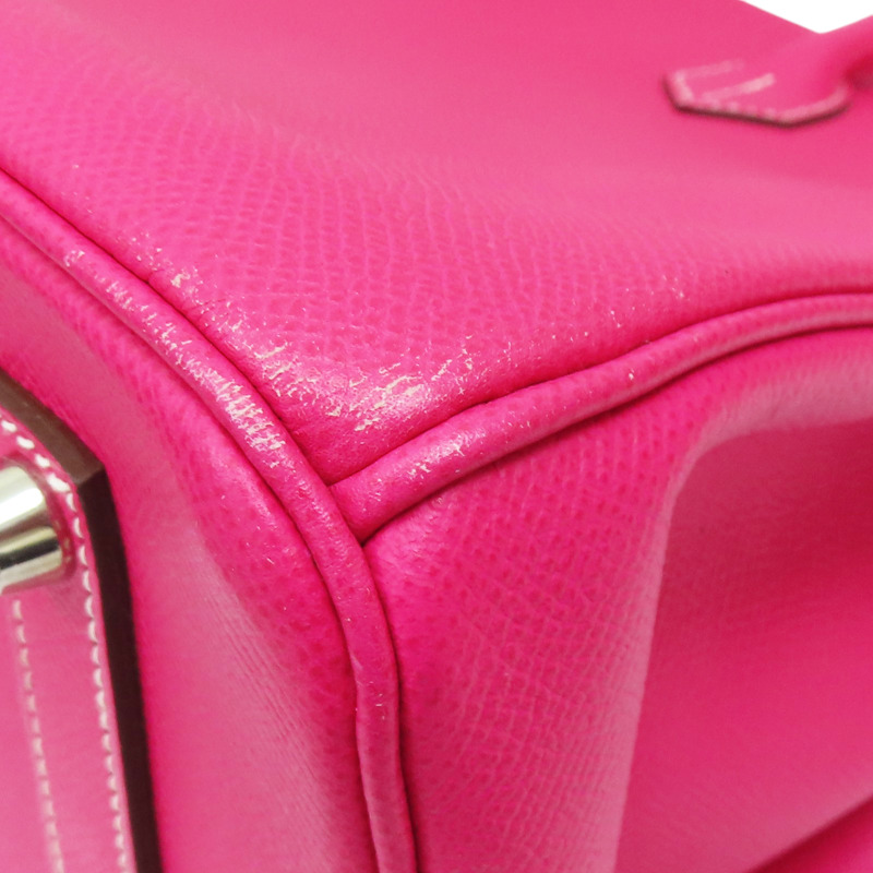 糖果粉色 Epsom牛皮 Birkin 35 柏金包 手提包 □Q刻 銀扣【HERMES 愛馬仕】-12