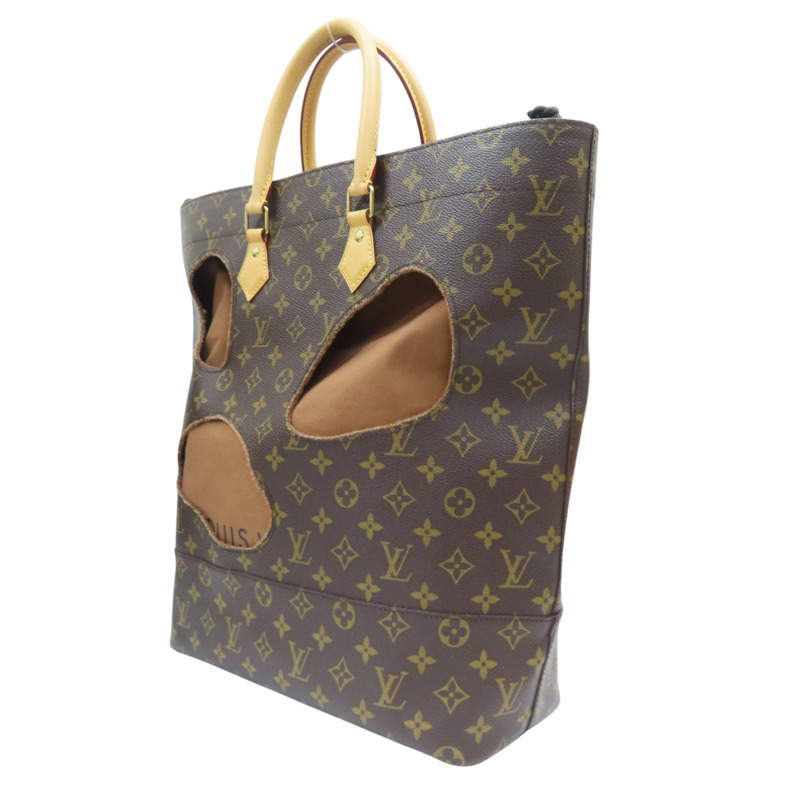 Comme Des Garcons 棕色 原花 帆布 With Holes 托特包【LOUIS VUITTON LV 路易威登】 M40279-2