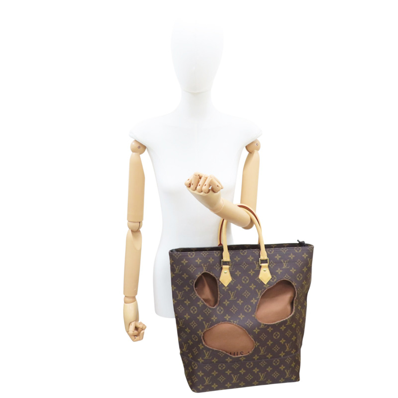 Comme Des Garcons 棕色 原花 帆布 With Holes 托特包【LOUIS VUITTON LV 路易威登】 M40279-8