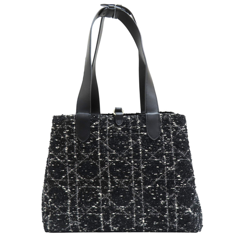 黑色 粗花呢 籐格紋 Toujours 肩背包【Dior 迪奧】-1