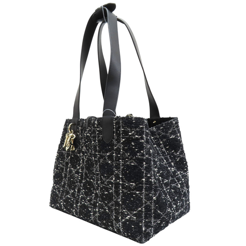 黑色 粗花呢 籐格紋 Toujours 肩背包【Dior 迪奧】-2