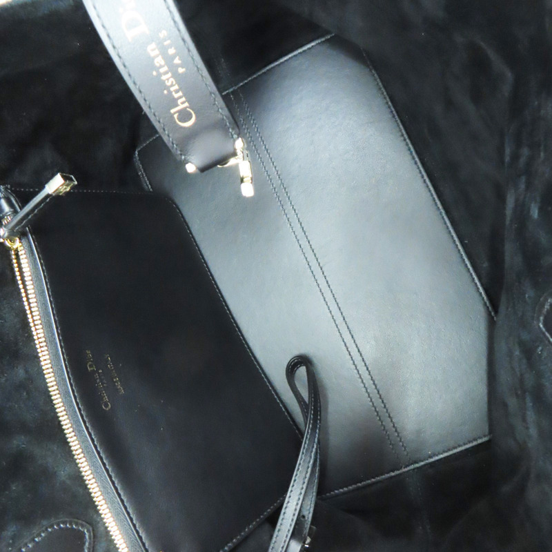 黑色 粗花呢 籐格紋 Toujours 肩背包【Dior 迪奧】-4