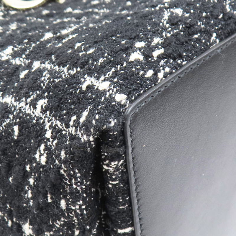 黑色 粗花呢 籐格紋 Toujours 肩背包【Dior 迪奧】-8