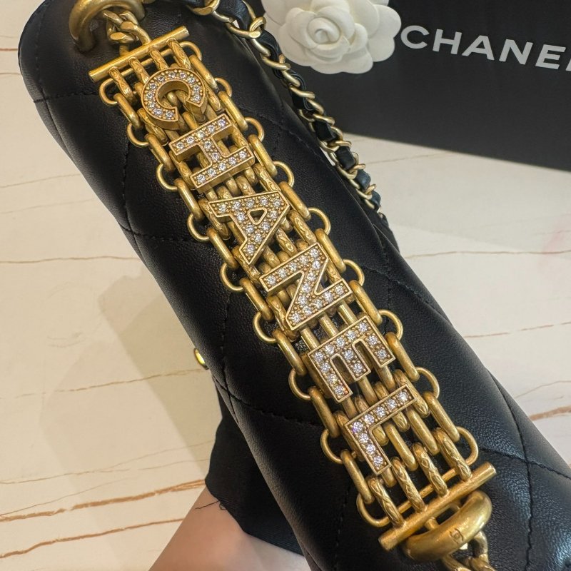 *SHIHNA名牌精品*Chanel 22s 黑色菱格紋鑽石手提蓋口包-2