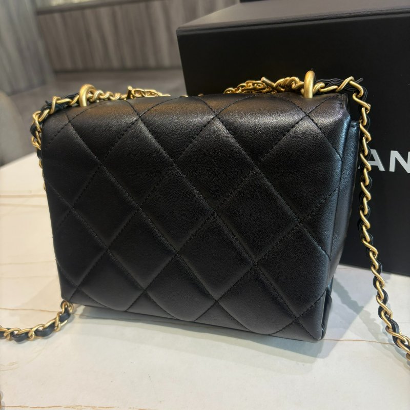 *SHIHNA名牌精品*Chanel 22s 黑色菱格紋鑽石手提蓋口包-7