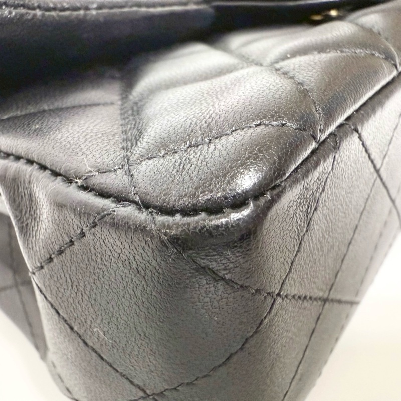 Chanel黑色淡金釦羊皮CF20 大mini A69900-13