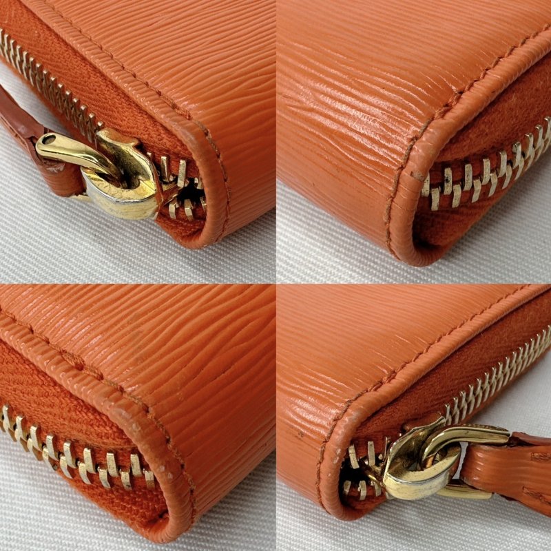 PRADA 橘紅拉鍊零錢卡包-10