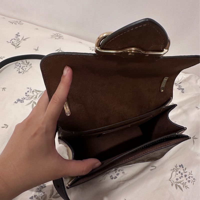 現貨 Coach Morgan 方框馬車 翻蓋 相機包 方包 斜背包 二手 九成新-8