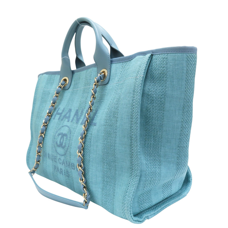 藍色 帆布 沙灘包 Deauville tote GM 两用包【CHANEL 香奈兒】-2
