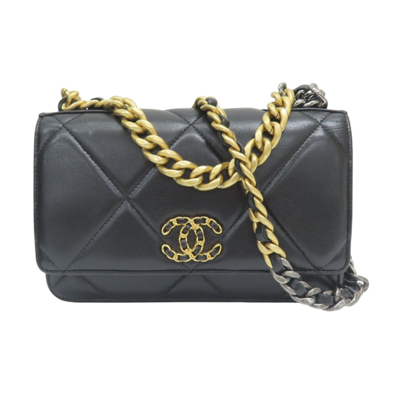 黑色 菱格紋 牛皮 19 WOC 鍊帶 兩用包 AP0957 【CHANEL 香奈兒】 AP0957-0