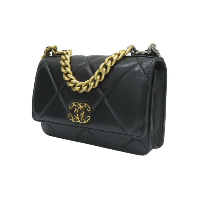 黑色 菱格紋 牛皮 19 WOC 鍊帶 兩用包 AP0957 【CHANEL 香奈兒】 AP0957-2